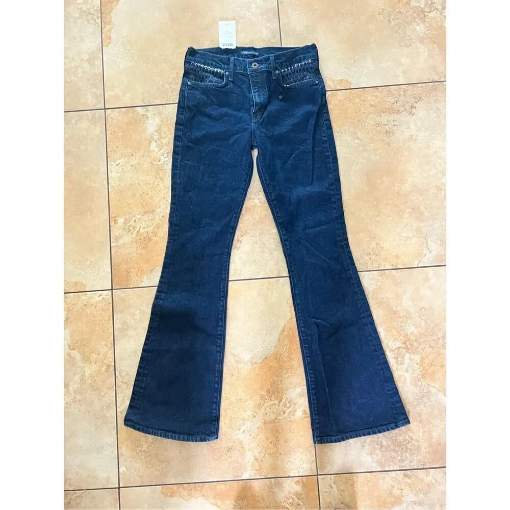 Anthropologie x Levi’s Made & Crafted Stem Flare Blue Jeans Mid-Rise 28 $198
